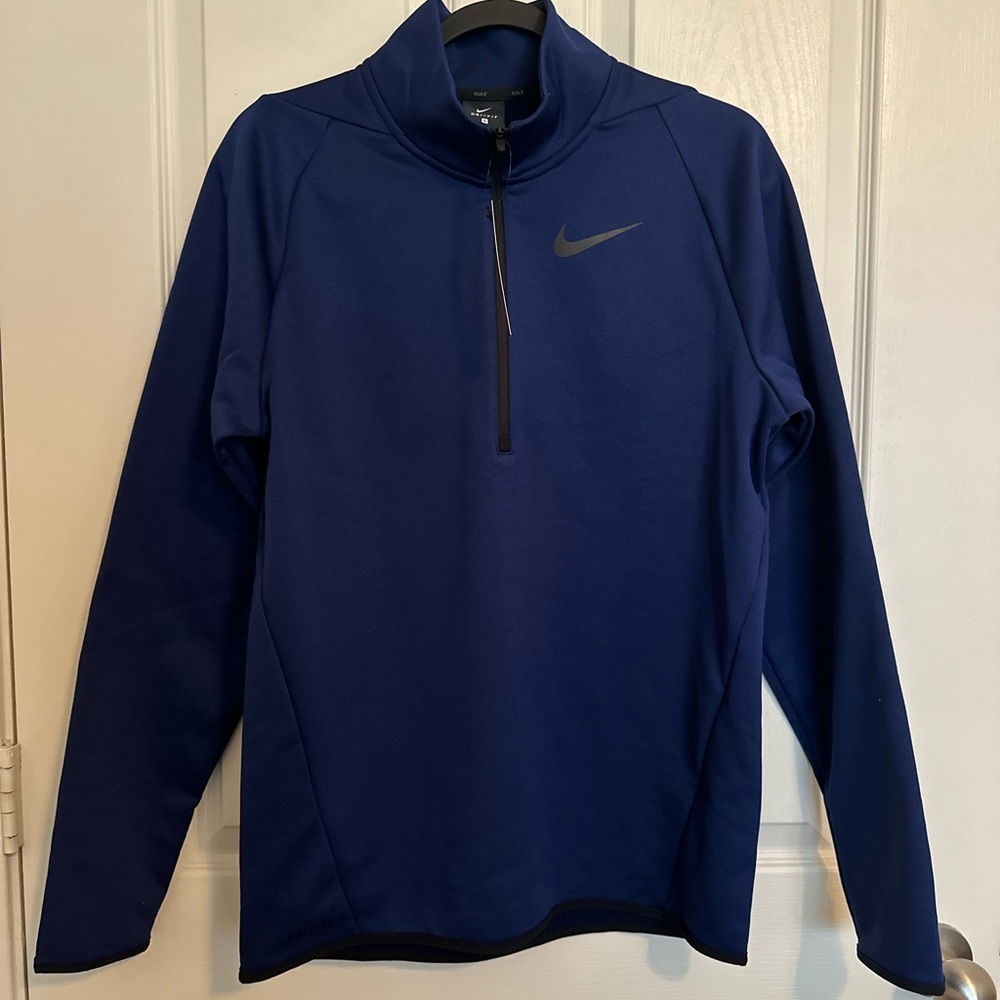 Nike Dri-Fit Therma Quarter-Zip Navy Blue Sweatshirt Pullover Men’s Small